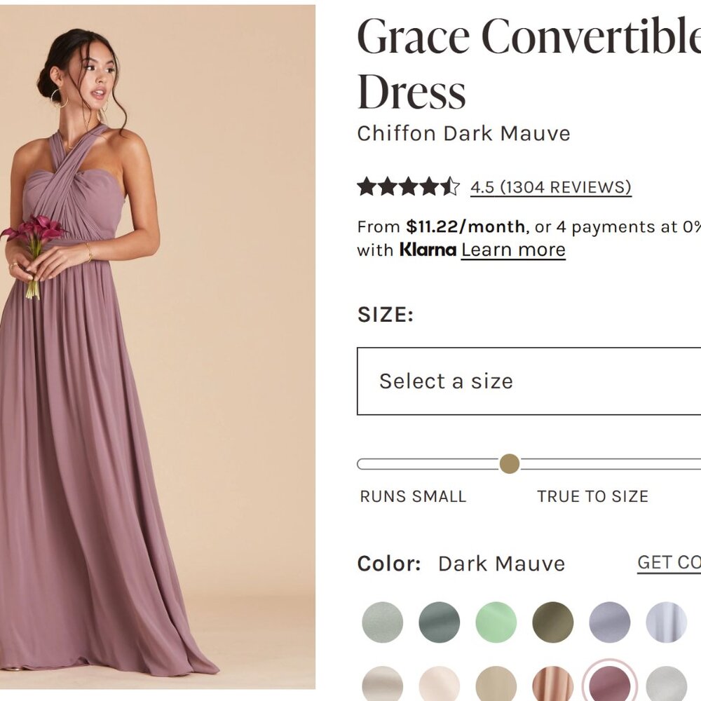 Birdy Grey Grace Convertible DARK MAUVE Bridesmaids Dress XS - Picture 4 of 14